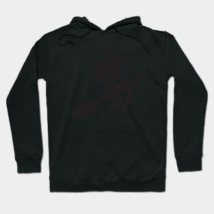 Silhouette of Witch Riding Broom Hoodie